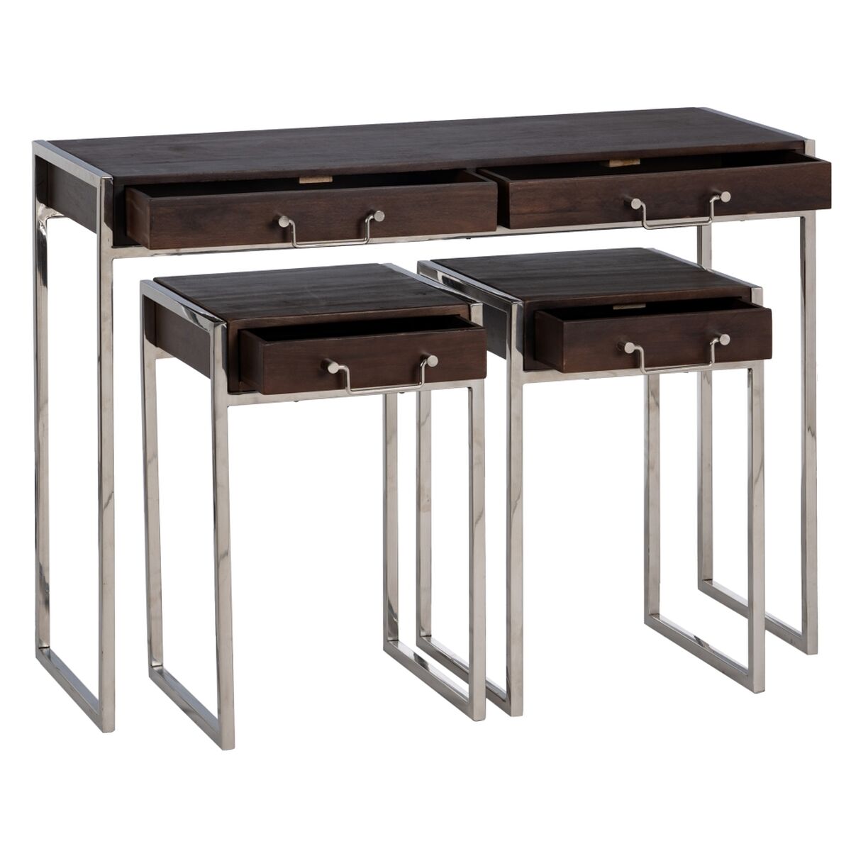 Set of furniture Brown Silver 114 x 40,6 x 81,3 cm